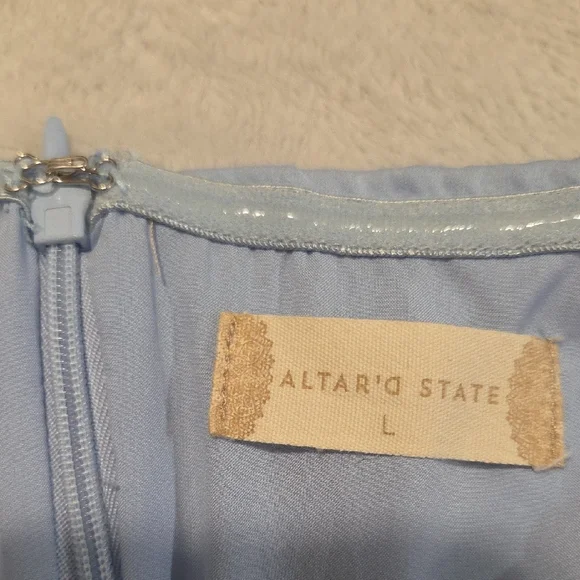 Altar'd State Light Blue Off-Shoulder Maxi Dress - Picture 6 of 8